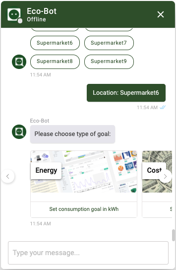 Eco-Bot chatbot view