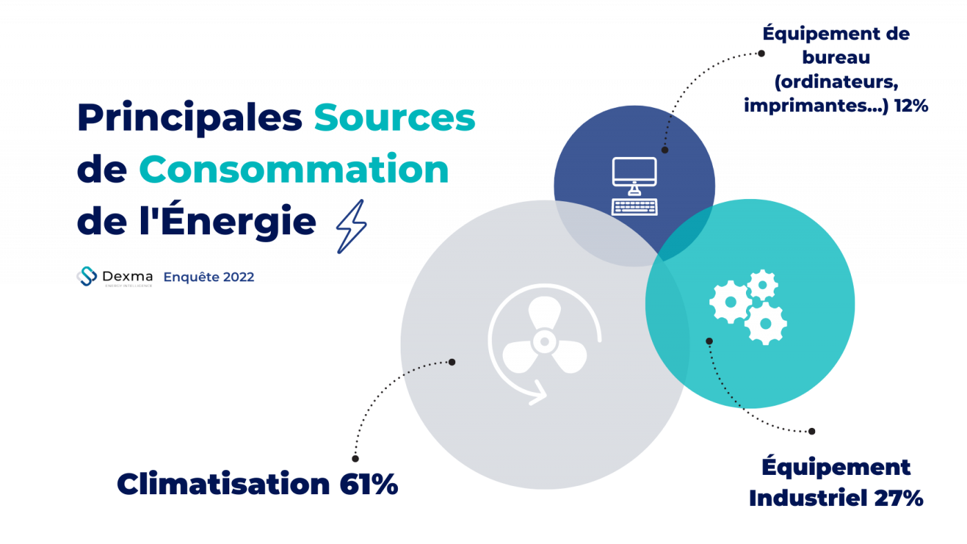 Principales Sources de Graphique - Consommation de l’Énergie - Rapport Enquête Gestion de l'Énergie Dexma 2022 